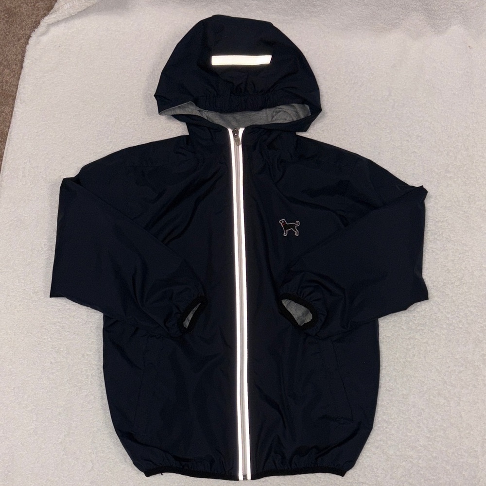 The Black Dog Kids Navy Hooded lined windbreaker medium 7/8